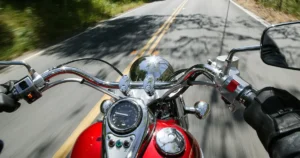 motorcycle being driven on road